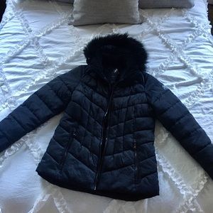 Women’s ZeroXPosur Winter Coat, Black Sz M FauxFur